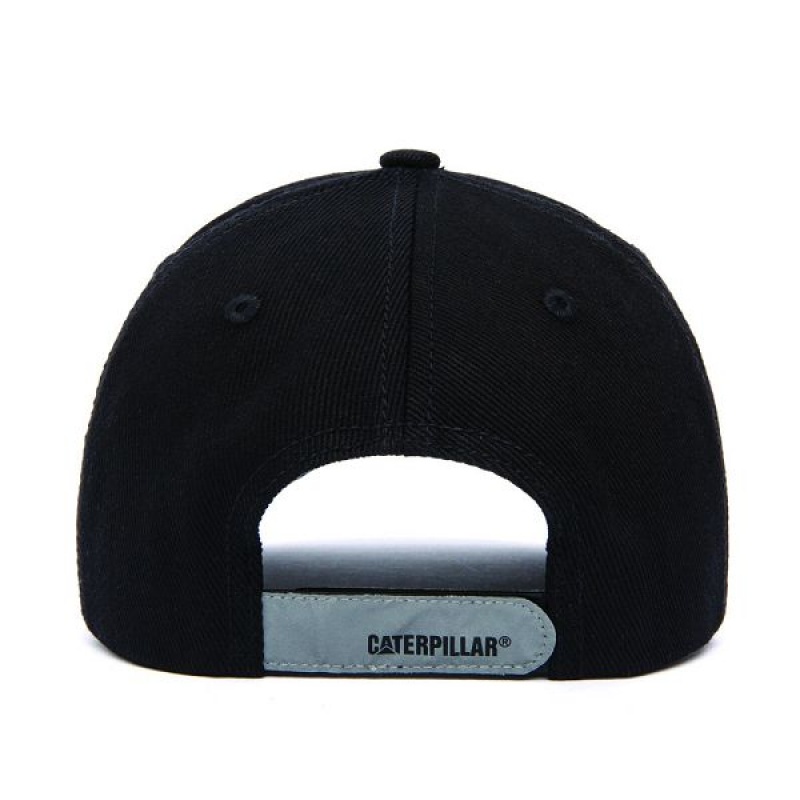 Men's Caterpillar Caterpillar Reflective Patch Hats Black | 052749-DYV