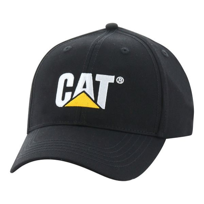 Men\'s Caterpillar Classic Logo Hats Black | 473860-MUW