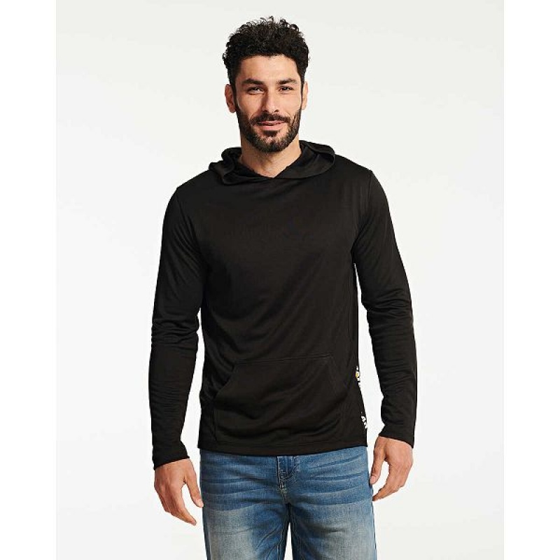 Men's Caterpillar Coolmax Lightweight Pullover Hoodie Black | 284769-UCW