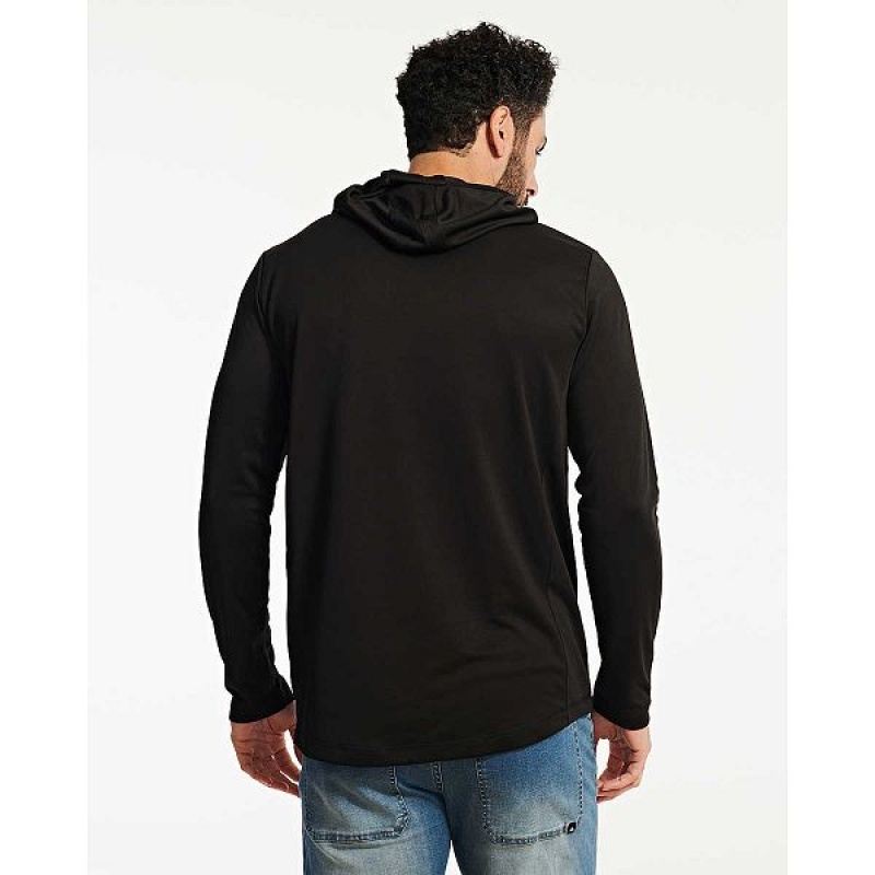 Men's Caterpillar Coolmax Lightweight Pullover Hoodie Black | 284769-UCW