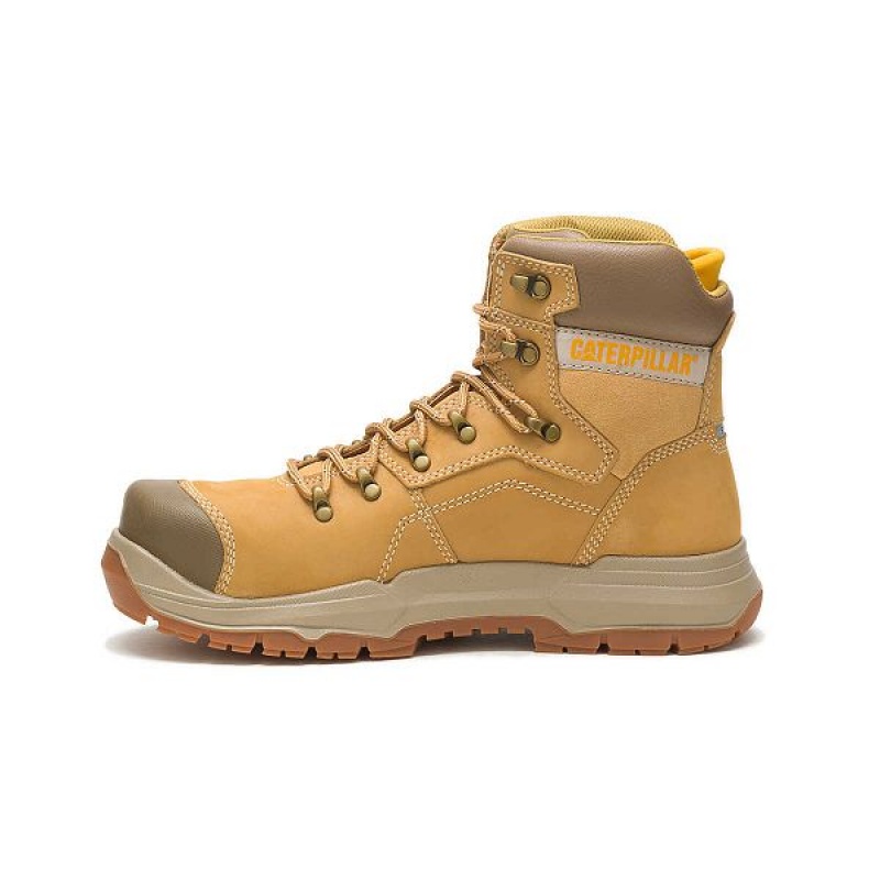 Men's Caterpillar Diagnostic 2.0 Waterproof Steel Toe Work Boots Brown | 682471-EZU