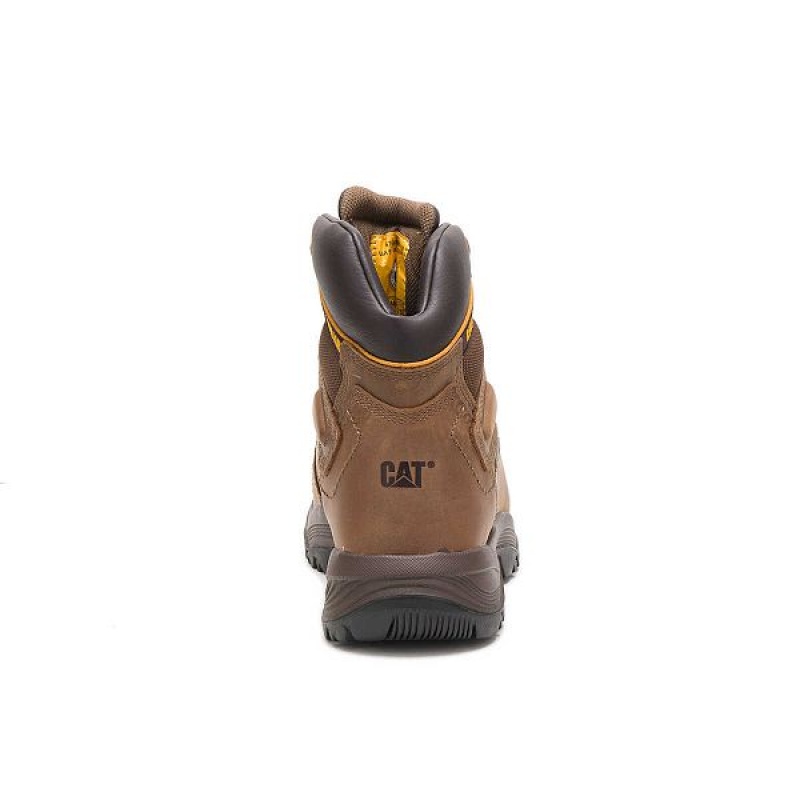 Men's Caterpillar Diagnostic Hi Waterproof Thinsulate™ Steel Toe Work Boots Dark / Beige | 438510-BXG