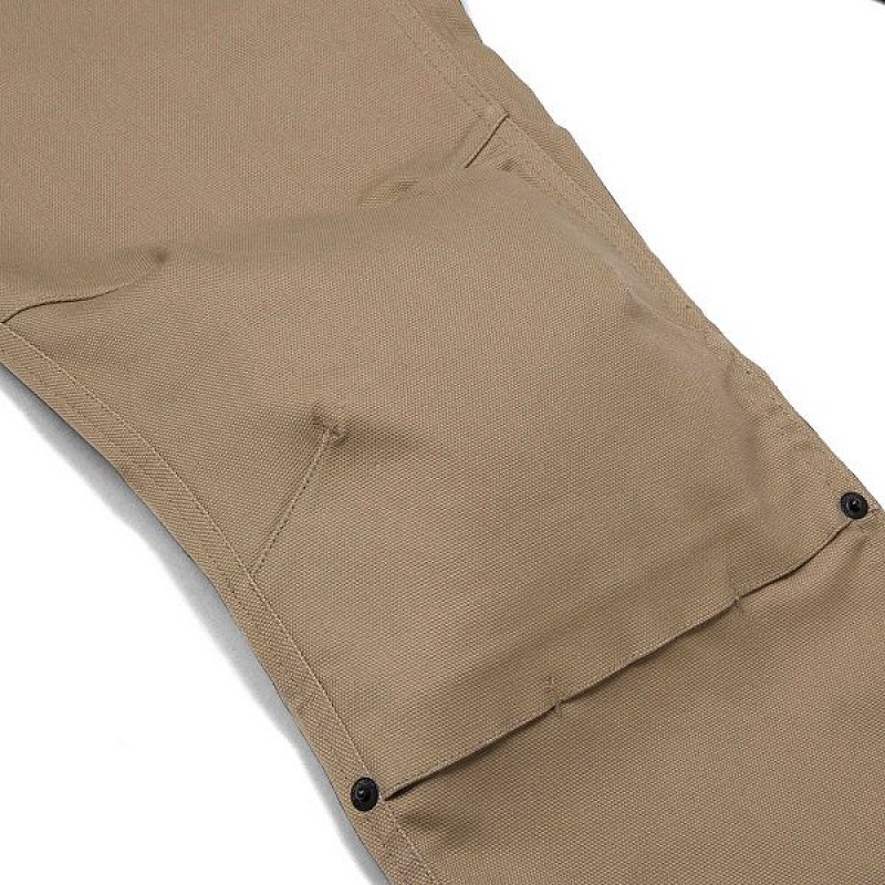 Men's Caterpillar Double Front Stretch Canvas Straight Fit Utility Pants Khaki | 807946-OIS