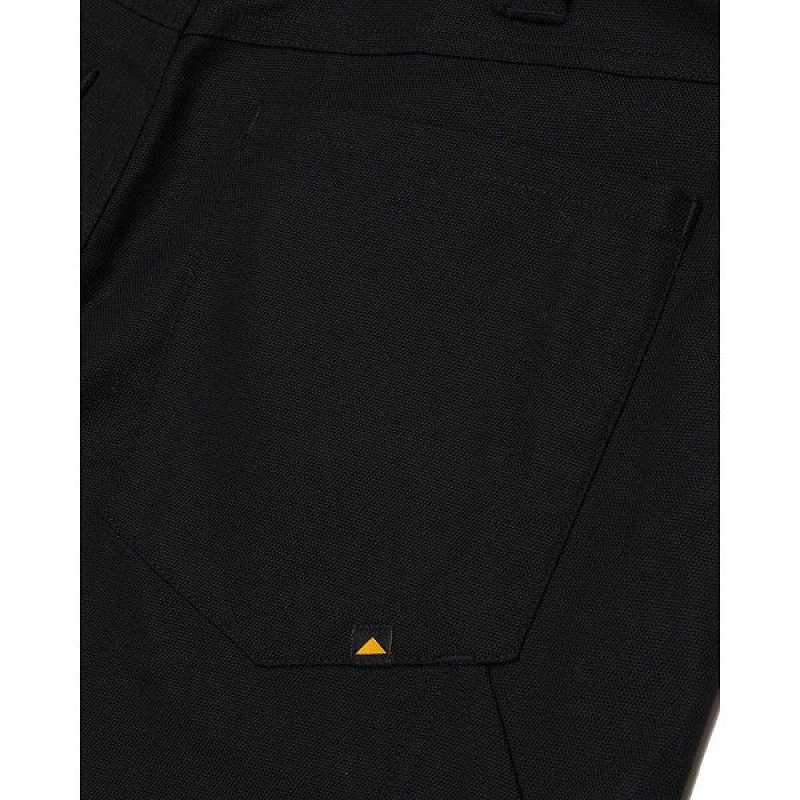 Men's Caterpillar Double Front Stretch Canvas Straight Fit Utility Pants Black | 197854-JYU