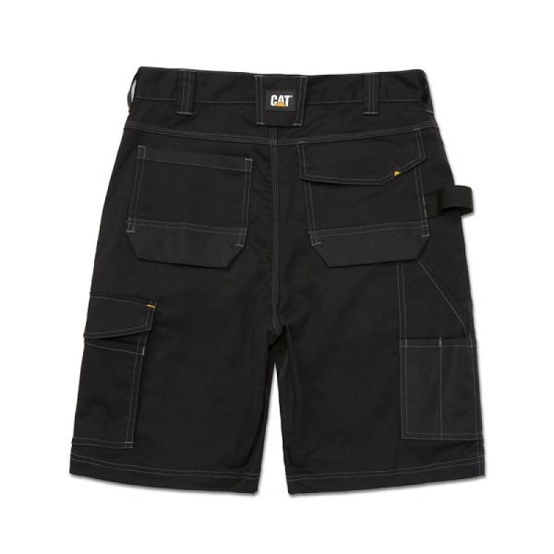 Men's Caterpillar Essential Stretch Shorts Black | 856034-EDW