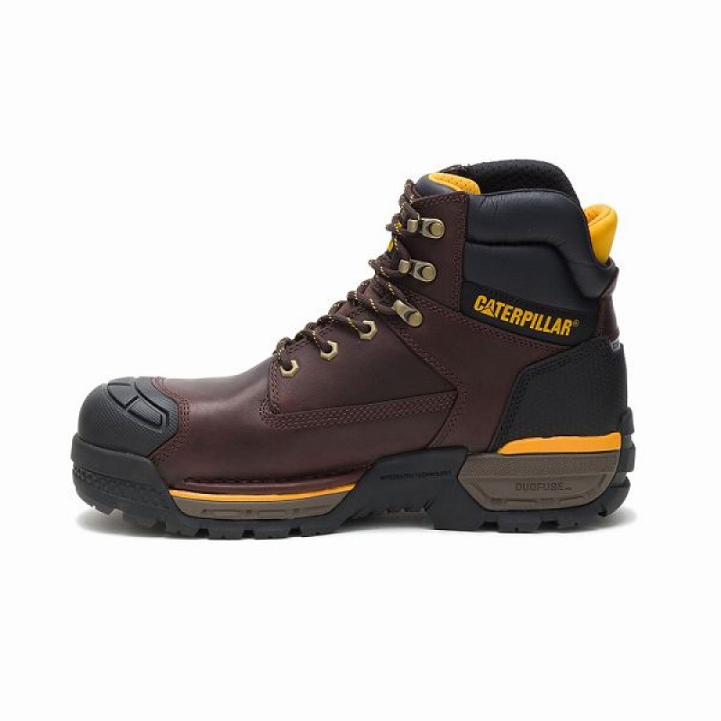 Men's Caterpillar Excavator LT Composite Toe Work Boots Brown | 045781-JYO