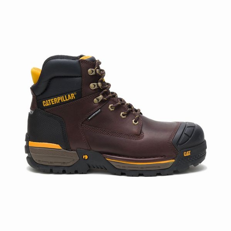 Men\'s Caterpillar Excavator LT Composite Toe Work Boots Brown | 045781-JYO