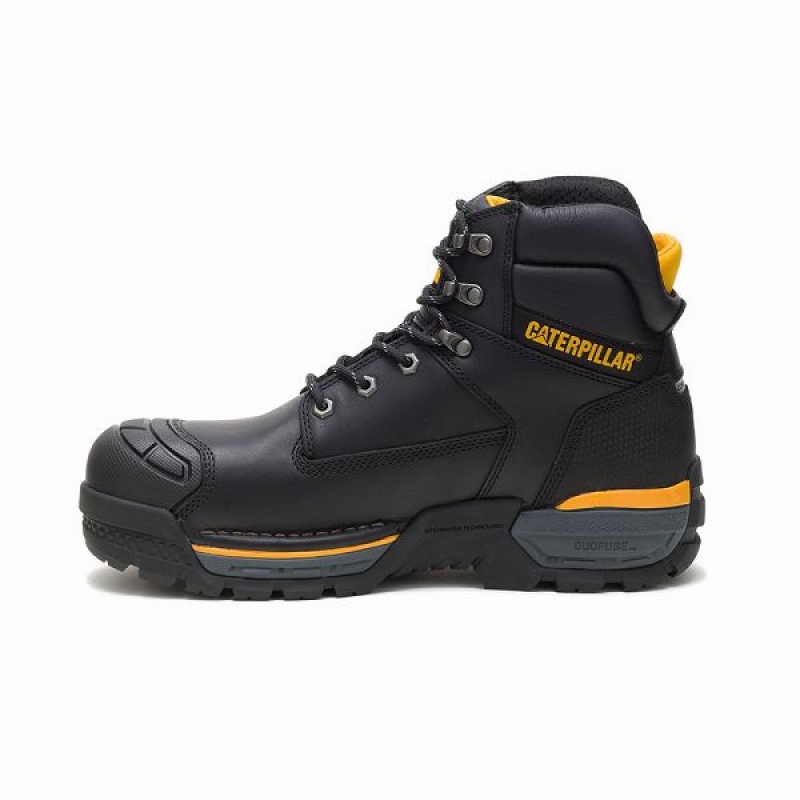 Men's Caterpillar Excavator LT Composite Toe Work Boots Black | 526904-SJU