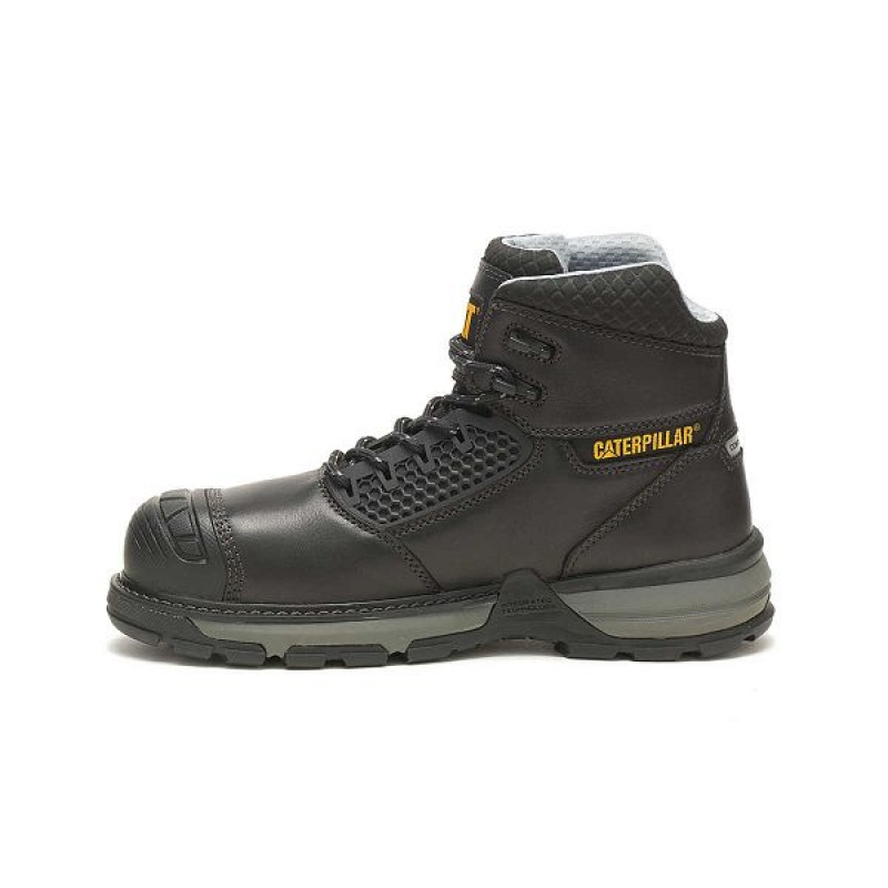 Men's Caterpillar Excavator Superlite Cool Carbon Composite Toe Work Boots Black | 709463-AMS