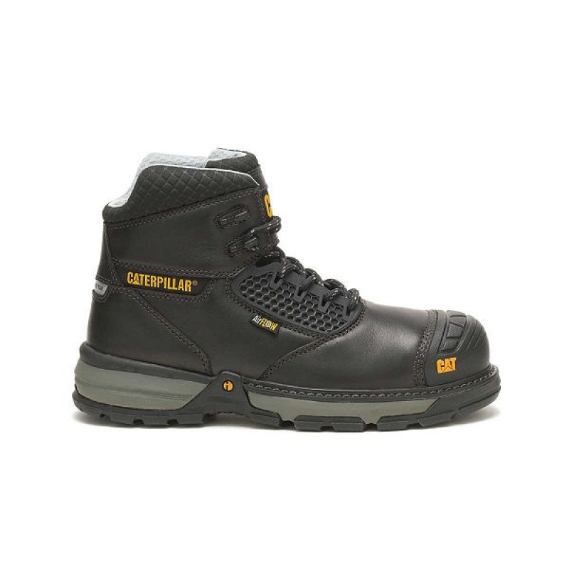 Men\'s Caterpillar Excavator Superlite Cool Carbon Composite Toe Work Boots Black | 709463-AMS