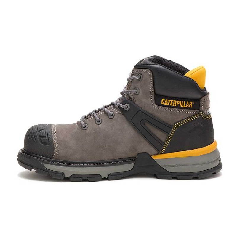 Men's Caterpillar Excavator Superlite Waterproof Carbon Composite Toe Work Boots Blue / Grey | 345901-GDL