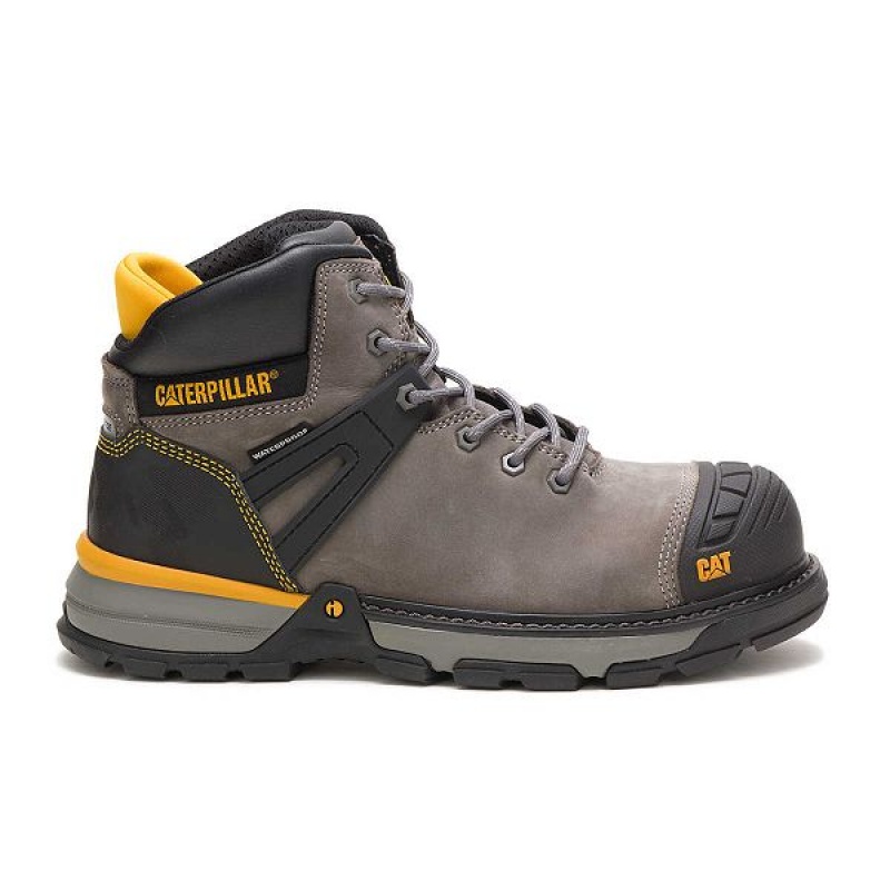 Men\'s Caterpillar Excavator Superlite Waterproof Carbon Composite Toe Work Boots Blue / Grey | 345901-GDL