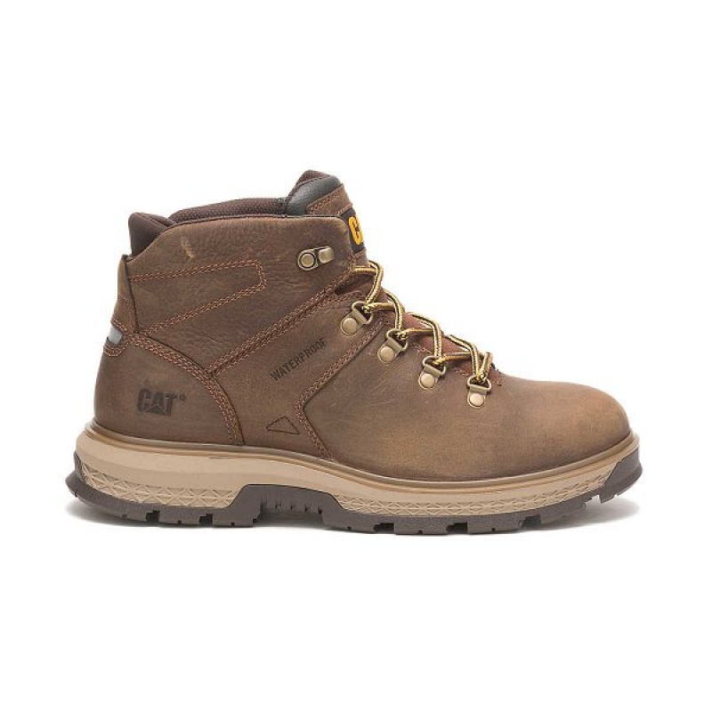 Men\'s Caterpillar Exposition Hiker Waterproof Work Boots Brown | 394826-GAS