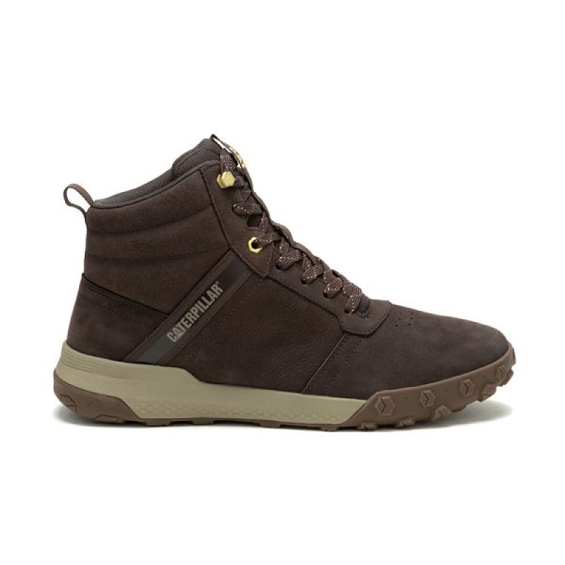 Men's Caterpillar Hex Ready Mid Boots Coffee | 379208-RLM