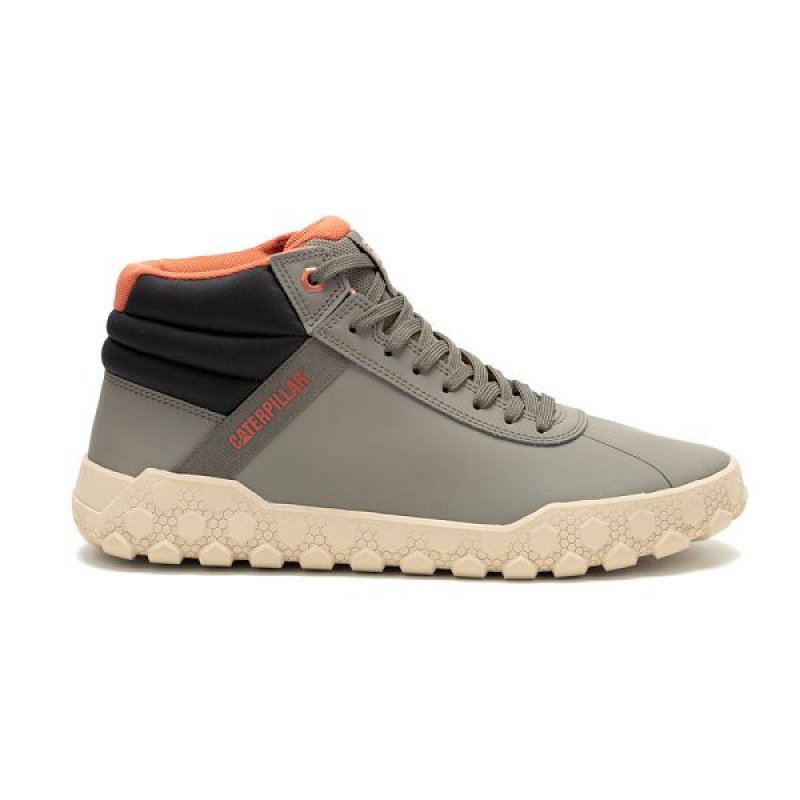 Men's Caterpillar Hex + Mid Sneakers Dark / Grey | 054627-TSO