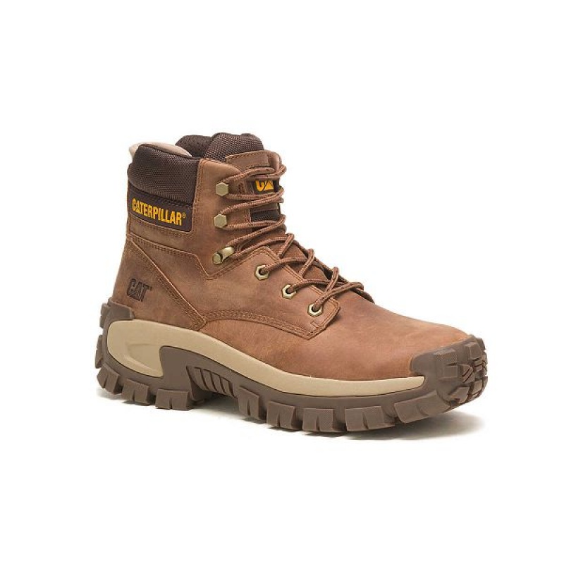 Men's Caterpillar Invader Hi Steel Toe Work Boots Light / Brown | 047951-FGC