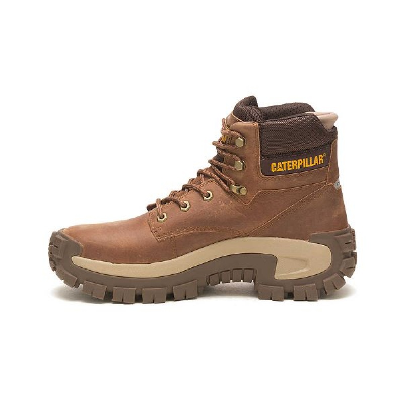 Men's Caterpillar Invader Hi Steel Toe Work Boots Light / Brown | 047951-FGC