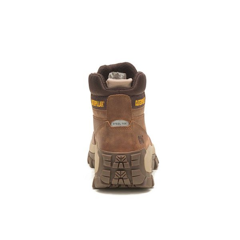 Men's Caterpillar Invader Hi Steel Toe Work Boots Light / Brown | 047951-FGC