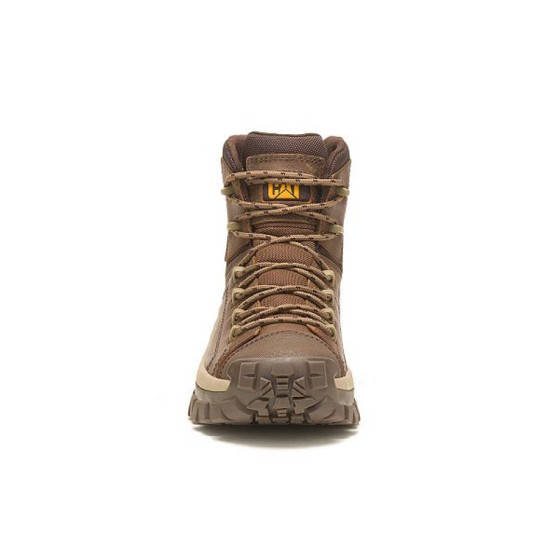 Men's Caterpillar Invader Hiker Waterproof Work Boots Brown | 329405-IMS