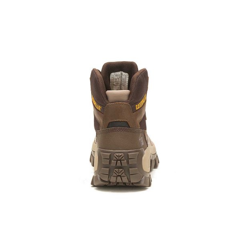 Men's Caterpillar Invader Hiker Waterproof Work Boots Brown | 329405-IMS