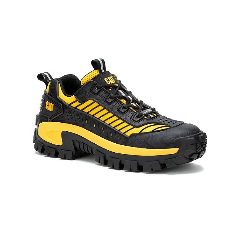 Men's Caterpillar Invader Mecha Composite Toe Work Shoes Black / Yellow | 691230-LXM