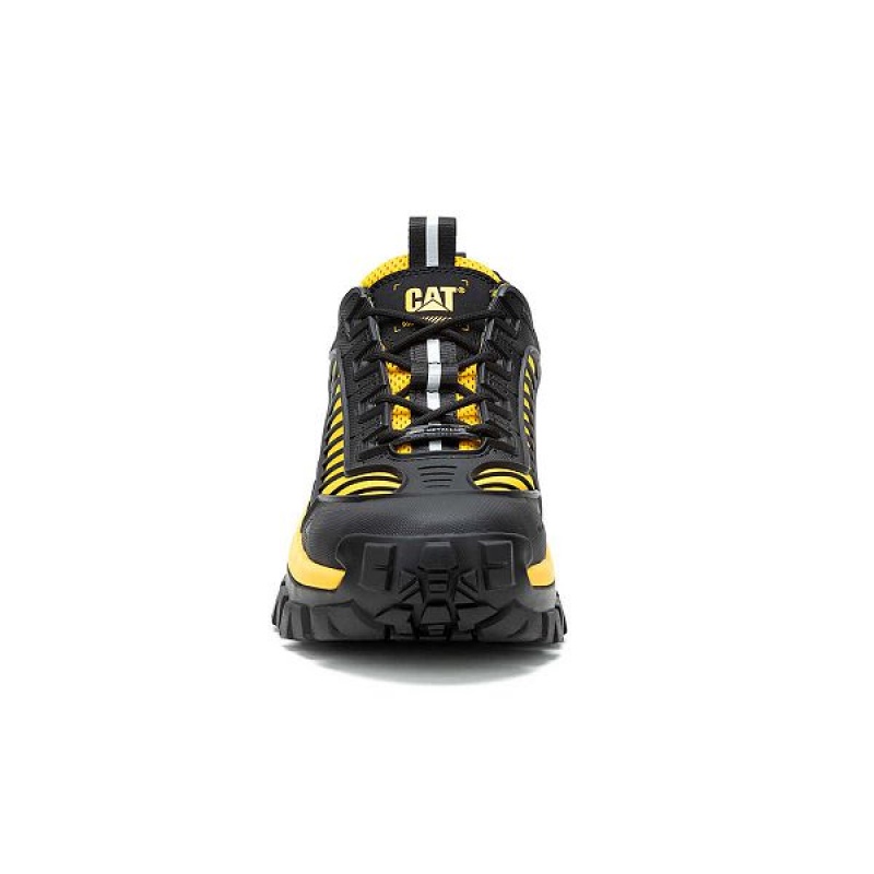 Men's Caterpillar Invader Mecha Composite Toe Work Shoes Black / Yellow | 691230-LXM