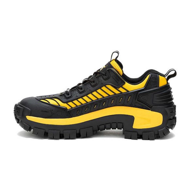 Men's Caterpillar Invader Mecha Composite Toe Work Shoes Black / Yellow | 691230-LXM