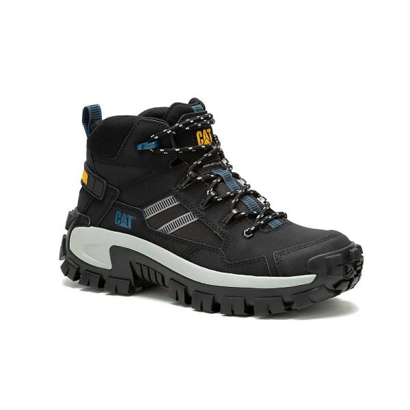 Men's Caterpillar Invader Mid Vent Composite Toe Work Boots Black | 589362-PYR