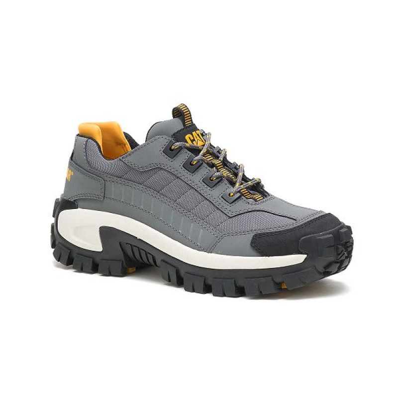 Men's Caterpillar Invader Steel Toe Work Shoes Grey | 743096-MPH