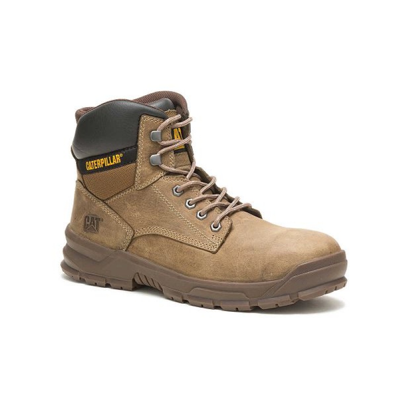 Men's Caterpillar Mobilize Alloy Toe Work Boots Brown | 453198-AEB