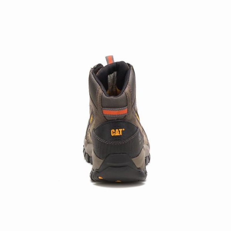 Men's Caterpillar Navigator Mid Waterproof Steel Toe Work Boots Dark / Grey | 362789-OAS