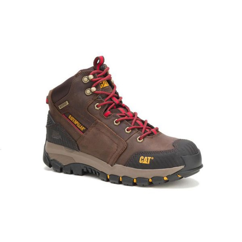 Men's Caterpillar Navigator Waterproof Work Boots Brown | 269413-FYH