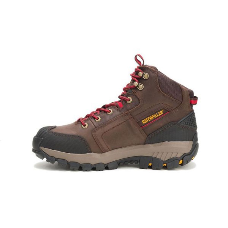 Men's Caterpillar Navigator Waterproof Work Boots Brown | 269413-FYH