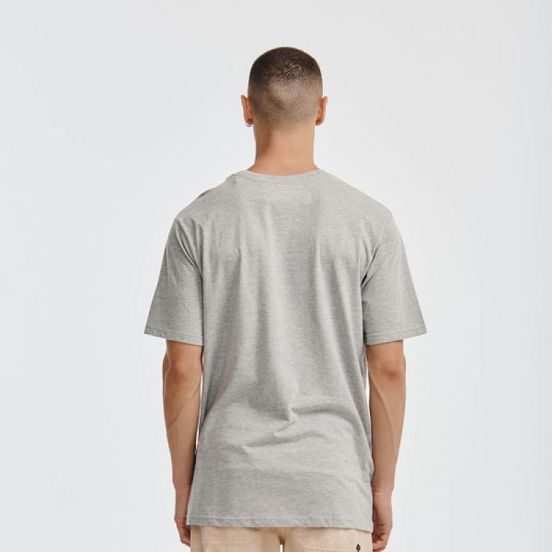 Men's Caterpillar Original Fit Logo Tee T-Shirt Grey | 067548-BQW