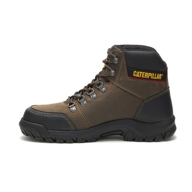 Men's Caterpillar Outline Steel Toe Work Boots Dark / Grey | 798612-CQE