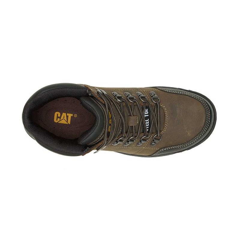 Men's Caterpillar Outline Steel Toe Work Boots Dark / Grey | 798612-CQE