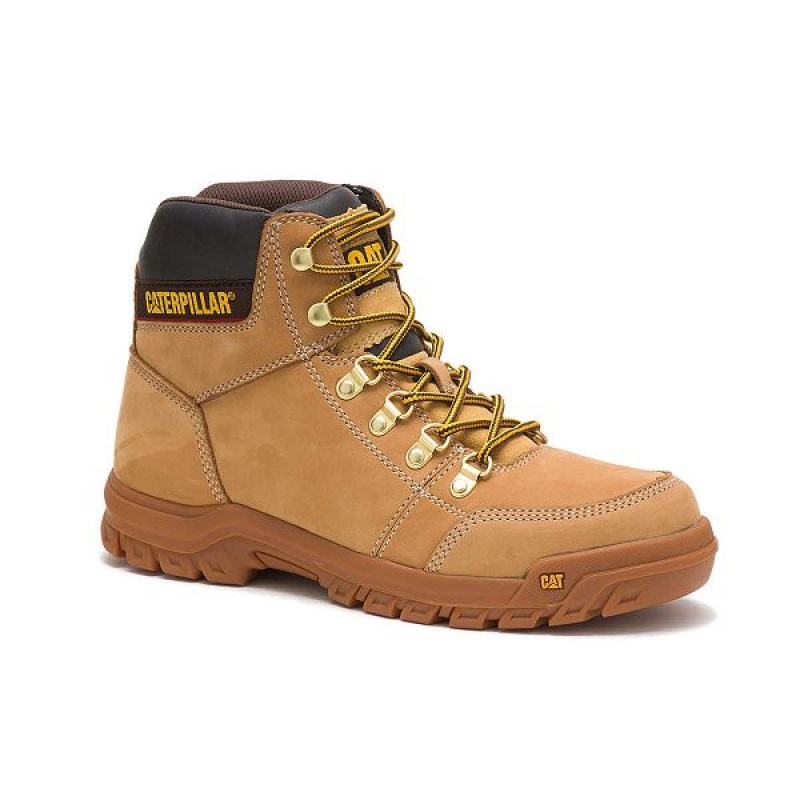 Men's Caterpillar Outline Work Boots Brown | 731265-UXS