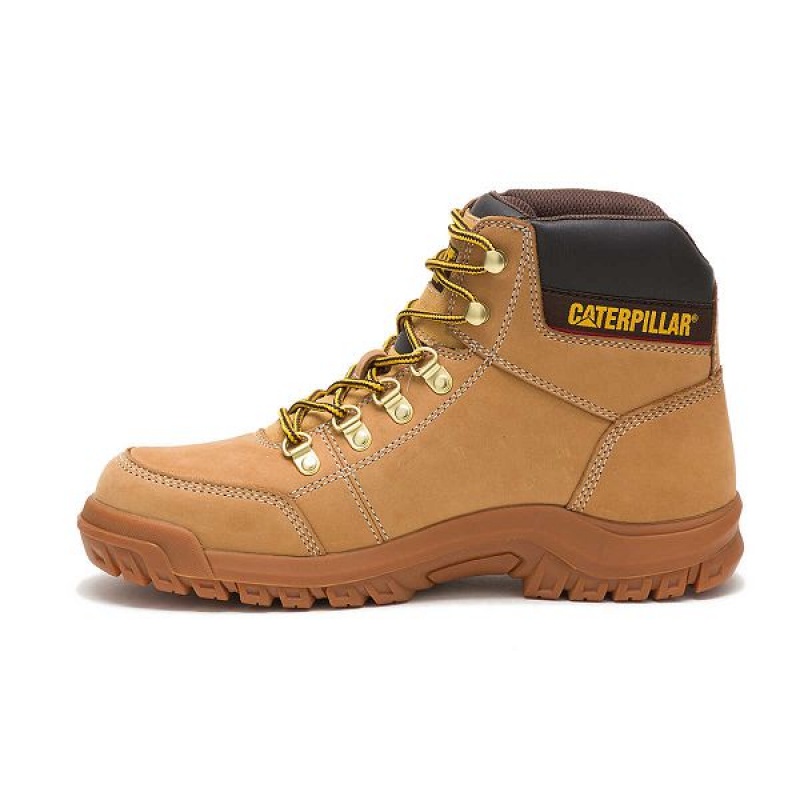 Men's Caterpillar Outline Work Boots Brown | 731265-UXS