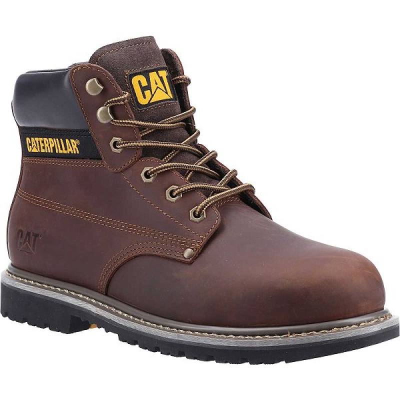 Men's Caterpillar Powerplant ST HRO SRA Work Boots Brown | 384560-FRA