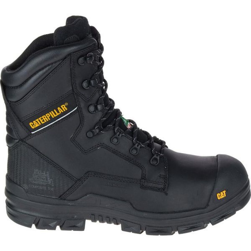 Men\'s Caterpillar Scaffold Waterproof TX Nano Toe CSA Work Boots Black | 627980-KTH