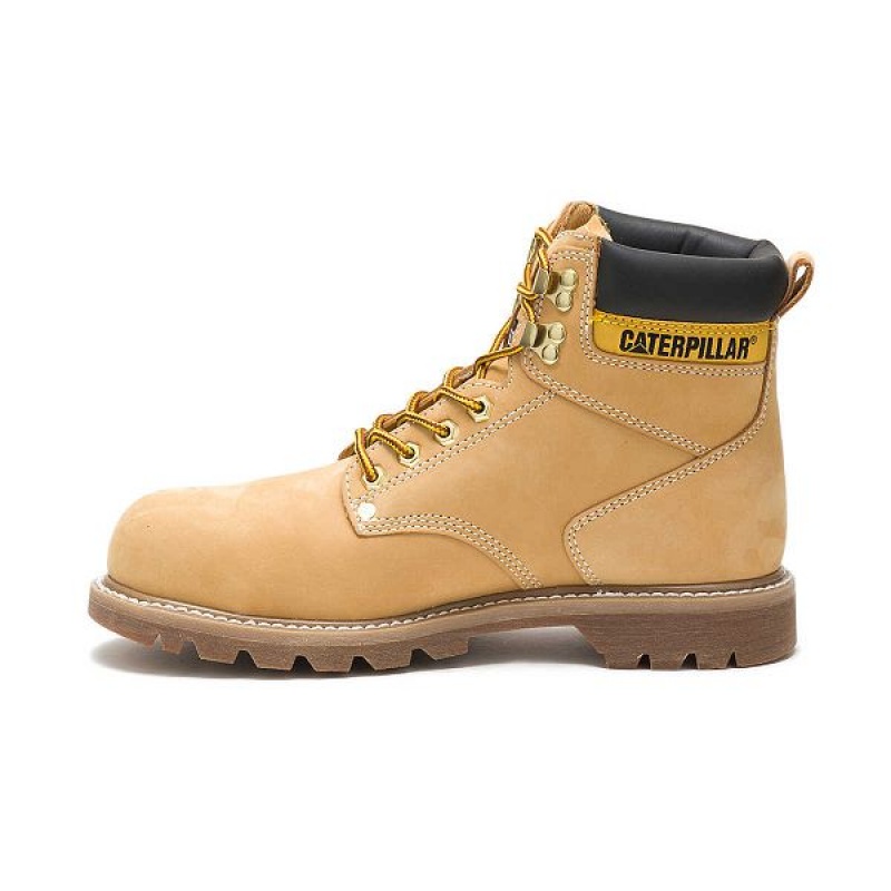 Men's Caterpillar Second Shift Steel Toe Work Boots Orange | 840367-EQU