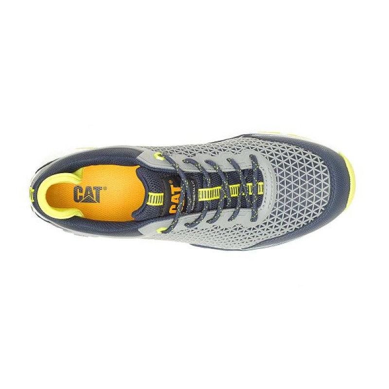 Men's Caterpillar Streamline 2.0 Composite Toe Work Shoes Grey / Yellow | 635720-QWZ