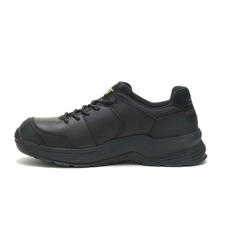 Men's Caterpillar Streamline 2.0 Leather Composite Toe Work Shoes Black | 791240-HGU