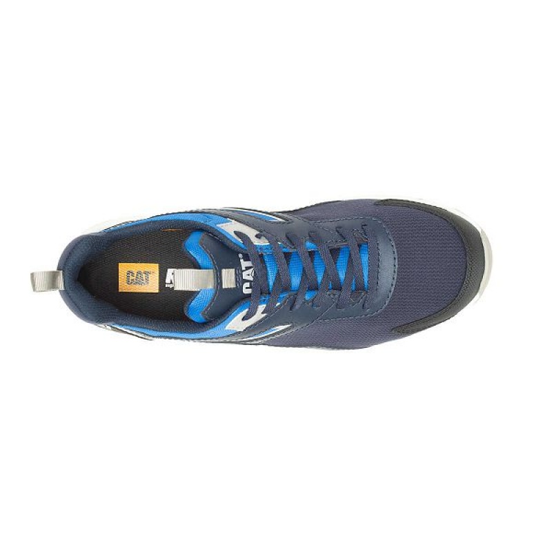 Men's Caterpillar Streamline Runner Carbon Composite Toe Work Shoes Navy | 072938-CTQ