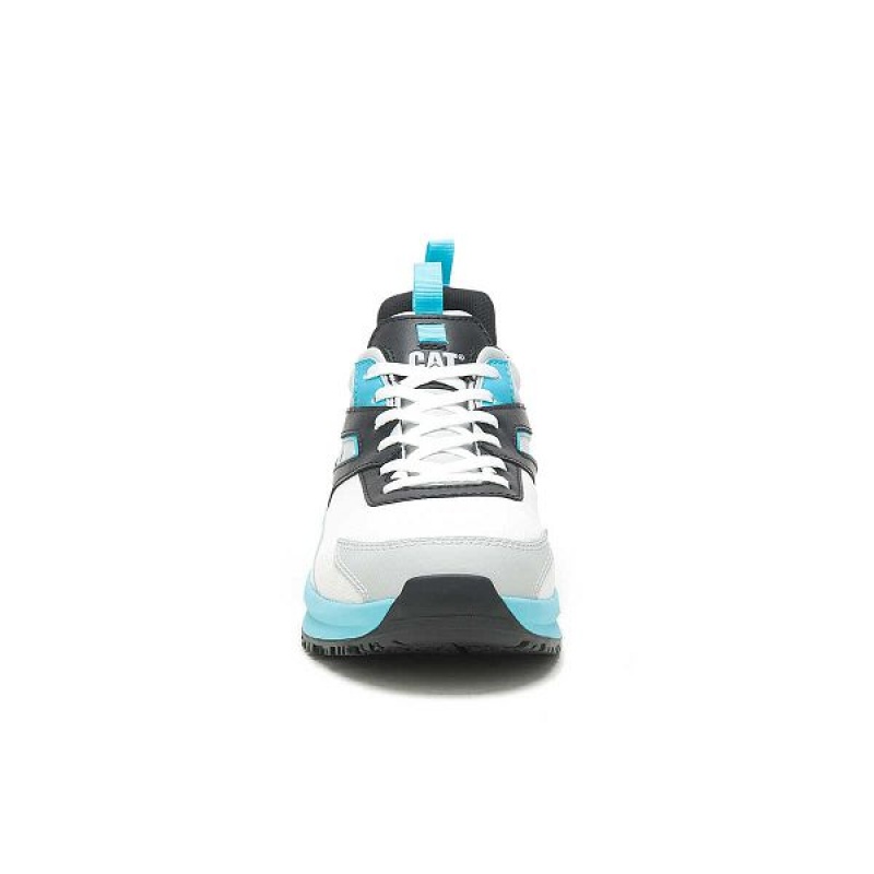 Men's Caterpillar Streamline Runner Carbon Composite Toe Work Shoes White / Blue | 527604-CFO