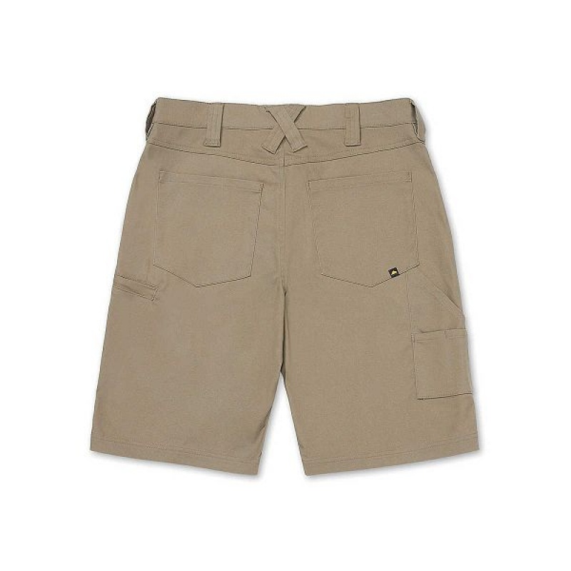 Men's Caterpillar Stretch Canvas Utility Shorts Khaki | 382146-JHM