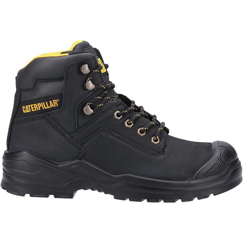 Men\'s Caterpillar Striver Bump Steel Toe S3 SRC Work Boots Black | 365470-FJY