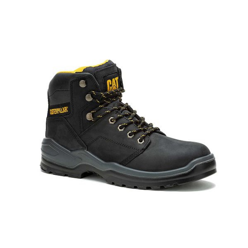 Men's Caterpillar Striver Steel Toe Work Boots Black | 839564-EMX