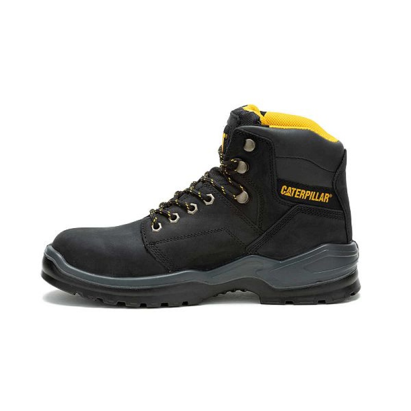 Men's Caterpillar Striver Steel Toe Work Boots Black | 839564-EMX