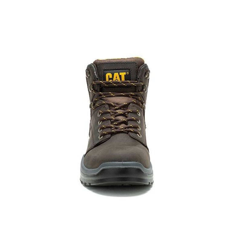 Men's Caterpillar Striver Steel Toe Work Boots Brown | 024913-LCV